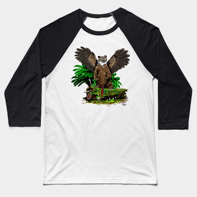 Owl Bear Baseball T-Shirt by Harley Warren